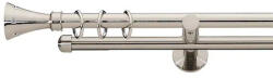 Casa Deco Logistics Galerie dubla Carter, teava neteda si profil, grosime 19mm, inox, Suport draperie