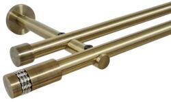 Casa Deco Logistics Galerie dubla picior universal fara inele prindere perete xantos 19/19 mm aur antic Suport draperie