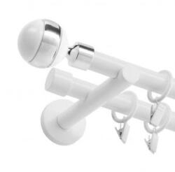 Casa Deco Logistics Galerie dubla BILA INOX PICIOR UNIVERSAL , prindere perete 19/19 ALB Suport draperie