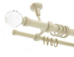 Casa Deco Logistics Galerie dubla tavan Kula Crystal alb antichizat 25mm/16mm Suport draperie