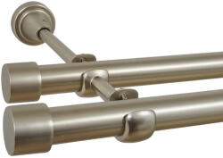 Casa Deco Logistics Galerie dubla fara inele CAPACEL 19 mm CROM MAT Suport draperie