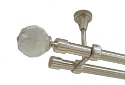 Casa Deco Logistics Galerie dubla kula crystal fara inele prindere tavan 19/19 mm inox Suport draperie