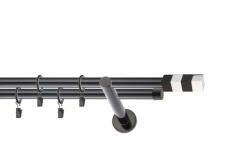 Casa Deco Logistics Galerie dubla PICIOR UNIVERSAL MAGNUM INOX dubla 19/19 - NEGRU Suport draperie