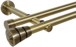 Casa Deco Logistics Galerie dubla picior universal fara inele prindere perete corso 19/19 mm aur antic Suport draperie