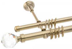 Casa Deco Logistics Galerie dubla prindere perete kula cristal gold 25mm/19mm Suport draperie
