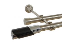 Casa Deco Logistics Galerie dubla fara inele paris 19 mm inox Suport draperie