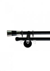 Casa Deco Logistics Galerie dubla picior universal valeo teava neteda / profil negru 19mm Suport draperie