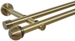 Casa Deco Logistics Galerie dubla picior universal fara inele prindere perete todi max 19/19 mm aur antic Suport draperie