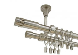 Casa Deco Logistics Galerie dubla xantos prindere tavan 19 mm inox Suport draperie