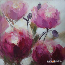 MENDOLA Tablou Pictat Manual Trandafiri, 60x60 Cm