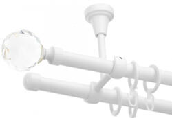 Casa Deco Logistics Galerie dubla tavan Kula crystal alb lucios 19mm/19mm Suport draperie