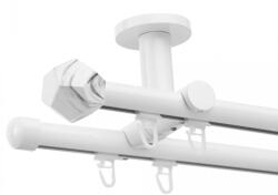 Casa Deco Logistics Galerie dubla tavan Diamond profil alb lucios 19mm/19mm Suport draperie