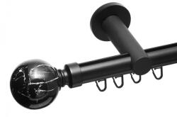 Casa Deco Logistics Galerie metalica simpla teava profil Ball 25 mm negru Suport draperie
