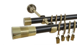 Casa Deco Logistics Galerie dubla duo VALEO 19/19 mm negru aur antic Suport draperie