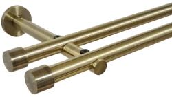 Casa Deco Logistics Galerie dubla picior universal fara inele prindere perete capacel 19/19 mm aur antic Suport draperie