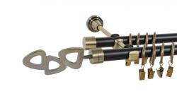 Casa Deco Logistics Galerie dubla duo LILLET 19/19 mm negru aur antic Suport draperie