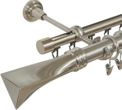 Casa Deco Logistics Galerie dubla Swing, teava neteda si profil, grosime 25 si 19mm, inox Suport draperie