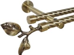 Casa Deco Logistics Galerie dubla twist picior universal fara inele prindere perete galaz 19/19 mm aur antic Suport draperie