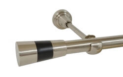 Casa Deco Logistics Galerie simpla fara inele valeo negru 19 mm INOX Suport draperie