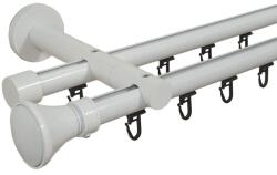 Casa Deco Logistics Galerie dubla Prince teava profil alb 19mm/19mm Suport draperie