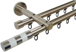 Casa Deco Logistics Galerie dubla PRINDERE PERETE suport universal TEAVA PROFIL -CILINDRU ALB /19 -INOX Suport draperie