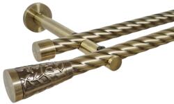 Casa Deco Logistics Galerie dubla twist picior universal fara inele prindere perete sevilla 19/19 mm aur antic Suport draperie