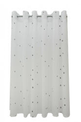 Casa Deco Logistics Perdea P140 -alb-gri cu INELE CAPSE INOX