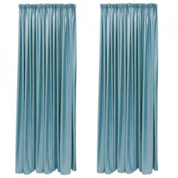Casa Deco Logistics Set Draperie Catifea Velvet Cu Rejansa De 8 Cm Albastru Deschis