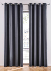Casa Deco Logistics SET DRAPERIE BLACKOUT GRI INCHIS Casa Deco Logistics, CU INELE CAPSE CROM