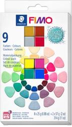 FIMO Gyurma, készlet, 8×25 + 2×57 g, égethető, FIMO „Effect Colours, 9 különböző gyöngyház szín (FM8013C101)