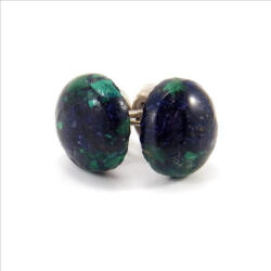  Azurit ovális kaboson fülbevaló