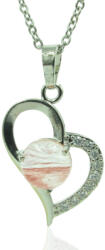  Cseresznyekvarc köves kristályokkal díszített szív medál ajándék nyaklánccal