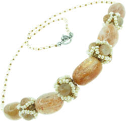  Egyedi napkő nyaklánc & fülbevaló szett