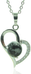  Hópehely obszidián köves kristályokkal díszített szív medál ajándék nyaklánccal