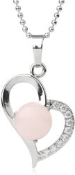  Kristályos rózsakvarc szív medál -nyaklánc