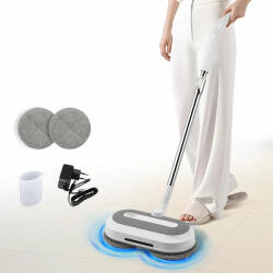 KLINTENSIV Mop Electric Rotativ cu Pulverizator si lumina LED-Buc / Alb