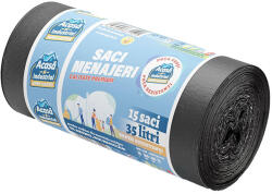 KLINTENSIV Saci Menajeri Negri - Gama completa 35L până la 240L-10 buc/160 litri / Rola