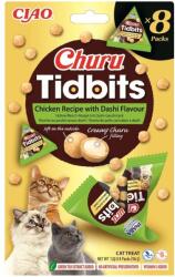 Inaba Foods Cat Churu Tidbits Rețetă cu Pui și Aromă Dashi 8×12 g gustări moi și cremoase cu pui și bulion Dashi pentru pisici