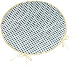 BellaTEX Ülőpárna BERTA, 7910 kerek sima, átmérő 40 cm, kockás, szürke (13023)