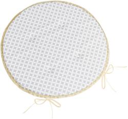 BellaTEX Ülőpárna ADÉLA, 7905 kerek sima átmérő 40 cm, káró minta, szürke-fehér (13208)
