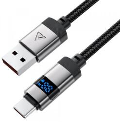 ACEFAST Cablu de Date si Incarcare USB-A - USB-C Acefast C15-04 Display, 66W, 1.2m (Negru)