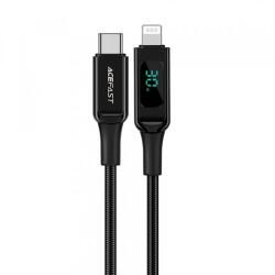 ACEFAST Cablu De Date si Incarcare USB-C - Lightning Acefast C6-01 Display, 20W, 1.2m (Negru)