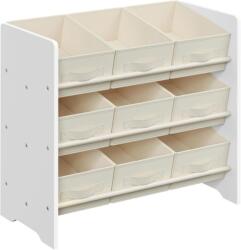 Songmics Mobilier organizator jucării copii, 9 cutii, MDF alb, 62, 5x (GKR033W10)