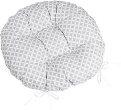 BellaTEX Ülőpárna ADÉLA, 6205 kerek steppelt átmérő 40 cm, káró minta, szürke-fehér (13206)