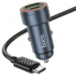 hoco. Z57A autós töltő Type-C/USB-A aljzat + Type-C kábel fekete (Z57A_TYPEC) (Z57A_TYPEC) - aqua
