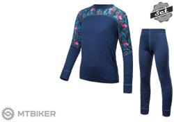 Sensor Merino Impress gyerek szett, deep blue/floral (150)