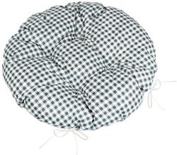 BellaTEX Ülőpárna BERTA, 6210 kerek steppelt átmérője 40 cm, kockás, szürke (13020)
