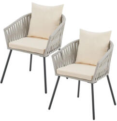 Juskys Fém székek 2 db - krém/szürke (51515)