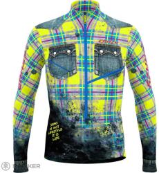 Crazy PULL HUGO pulóver, sárga skót mintával (M)