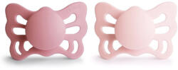 FRIGG Anatómiai Szilikon cumi Butterfly - 2 db-os szett - 0-6 hó - Cedar/Baby Pink